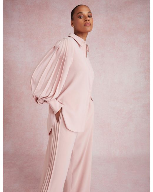 Ted Baker Pink Miriti Piping Detail Relaxed Long Sleeve Shirt