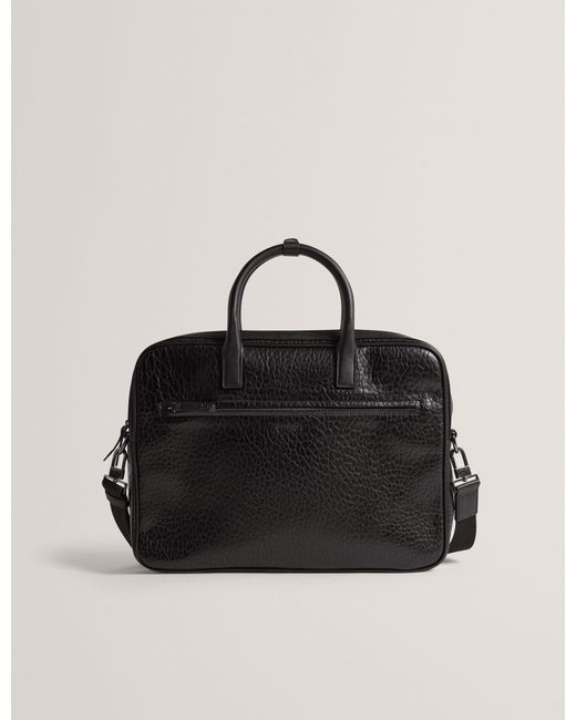 Ted Baker Black Pedrro 15-Inch Pebbled Faux Leather Laptop Bag for men