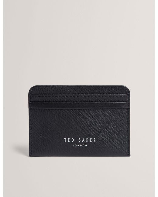 Ted Baker Blue Sanwell Crosshatch Leather Slim Card Holder for men