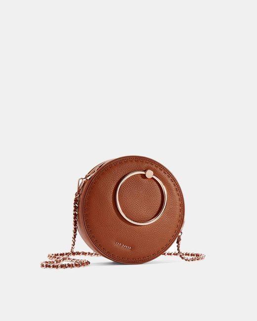 Ted Baker Brown Maddie Circle Leather Crossbody Bag