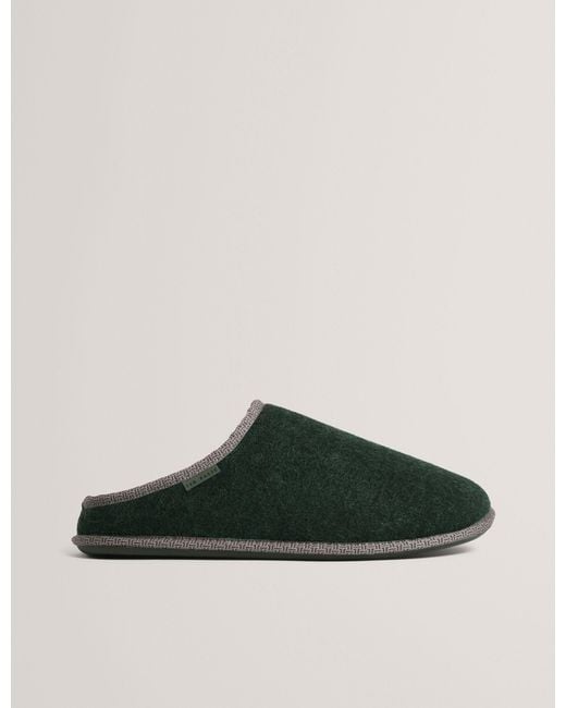 Ted Baker Green Simmonn Felt Plush Lined Mule Slippers for men