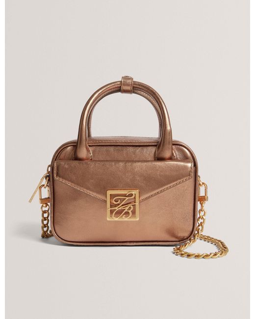 Ted Baker Natural Anisaa Metallic Leather Mini Camera Bag