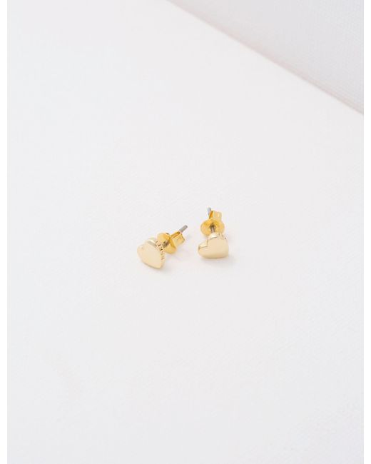 Ted Baker White Solid Mini Heart Stud Earrings