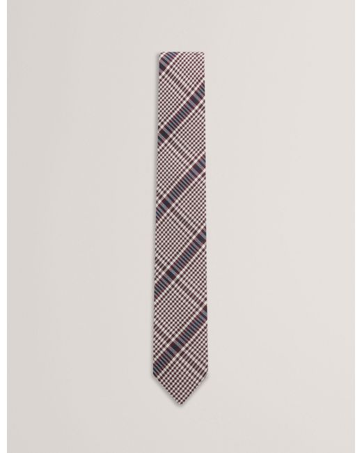 Ted Baker Pink Demos Glen Check Woven Tie for men