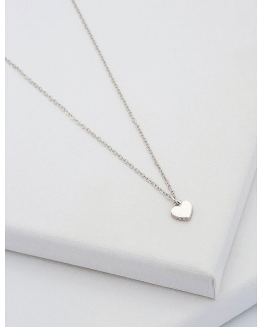 Ted Baker White Solid Mini Heart Pendant Necklace