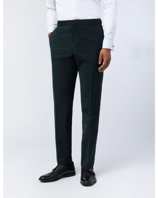 Ted Baker Black Porteust Stretch Wool Slim Tuxedo Trousers for men