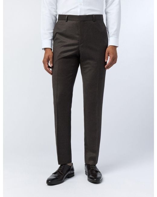 Ted Baker Black Byront Flannel Wool-Rich Slim Suit Trousers for men
