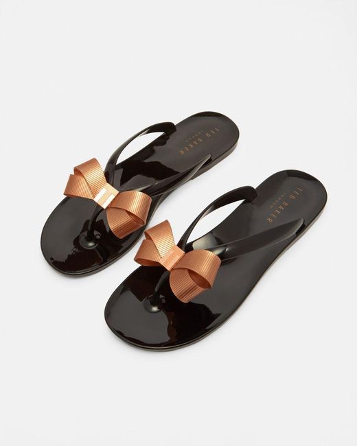 Ted Baker Bow Detail Jelly Flip Flops 