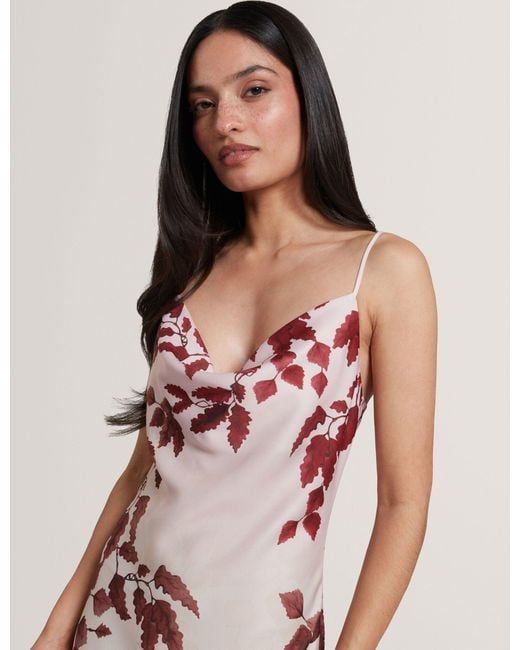 Ted Baker Pink Lottiia Sleeveless Bias Cut Midi Dress