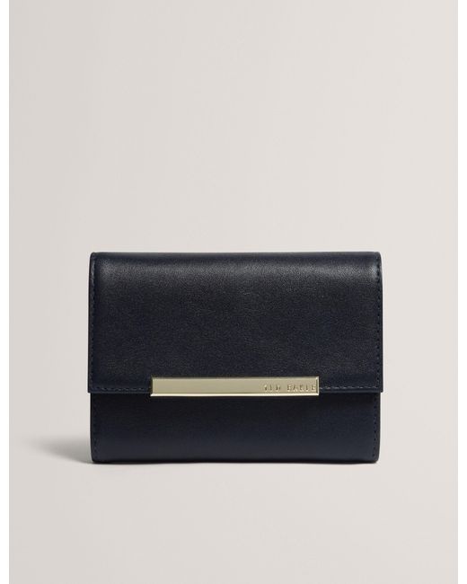 Ted Baker Blue Rylah Bar Detail Small Bifold Leather Purse