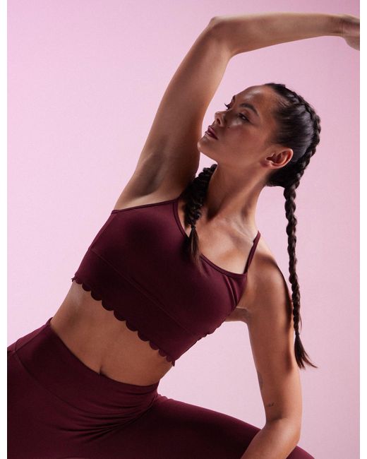 Ted Baker Pink Ella Scalloped Edge Comfort Yoga Sports Bra