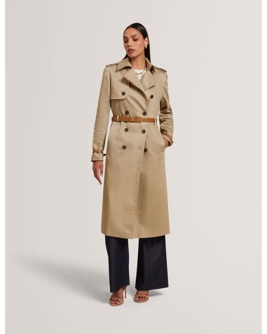 Ted Baker Natural Arytha Cotton Twill Belted Trench Coat