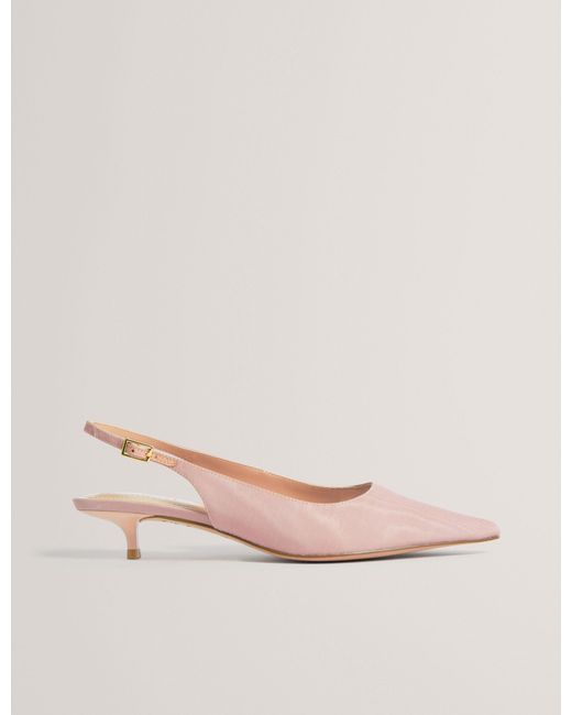 Ted Baker Pink Kitina Slingback Kitten Heel Court Shoes