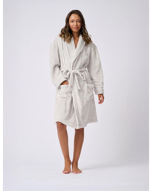 Ted Baker White Rachel Soft Fleece Belted Dressing Gown