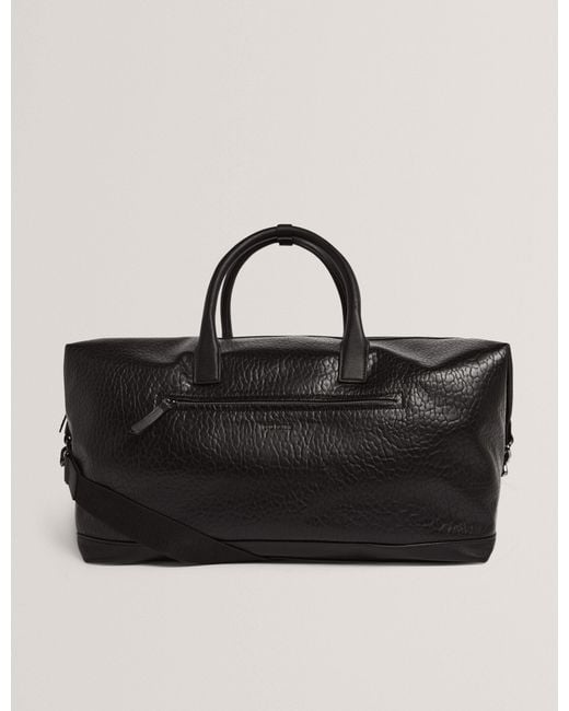 Ted Baker Black Persie Large Pebbled Faux Leather Holdall Bag for men