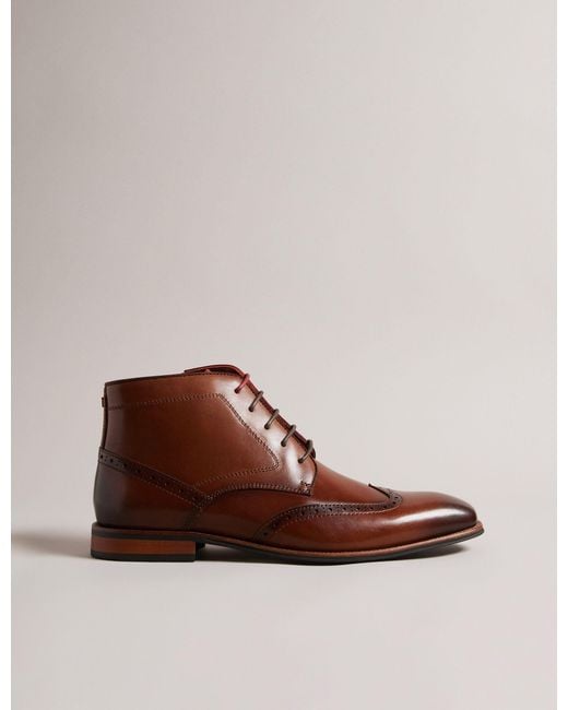 Ted Baker Brown Brogue Chukka Boot for men