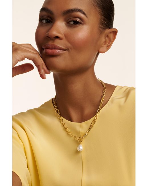 Ted Baker Brown Pearl Chain Necklace For