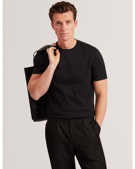Ted Baker Black Konrrad Soft Touch Crew Neck T-Shirt for men