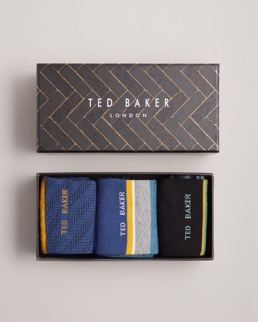 Ted Baker Three pack of socks in Gray für Herren