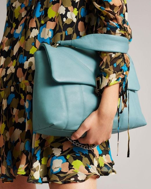 Ted Baker Leather Quilted Shoulder Bag in Blue Lyst