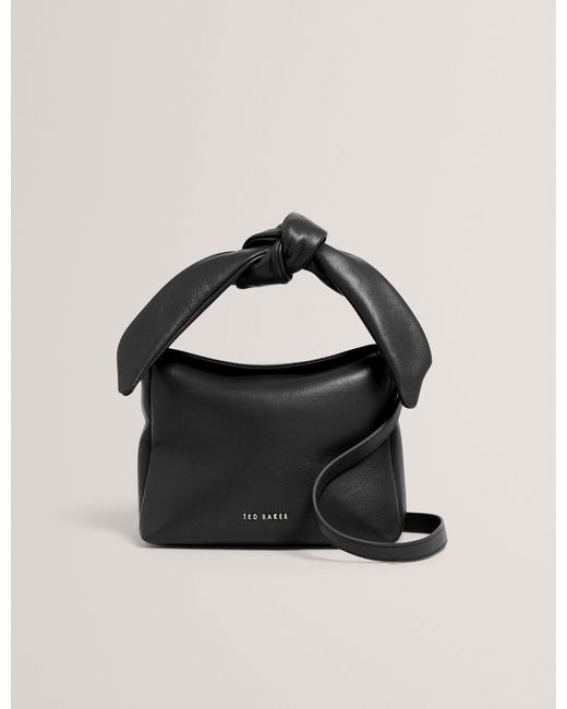 Ted Baker Black Niyal Soft Knot Leather Crossbody Bag