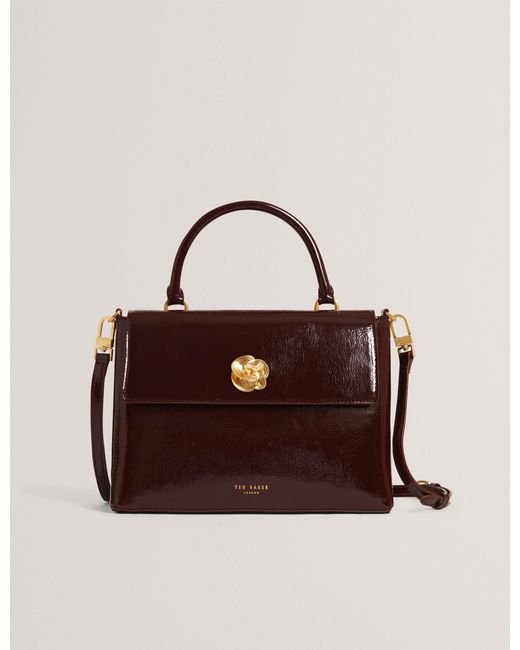 Ted Baker Multicolor Rosenau Hardware Rose Patent Top Handle Bag