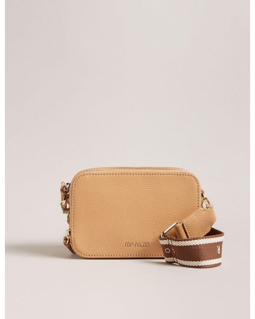 Ted Baker Natural Stunna Mini Leather Crossbody Camera Bag For Tan 11Cm X 17Cm X 5Cm Small Shoulder Bags Handbags Purses