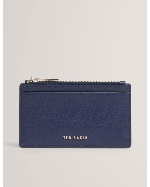 Ted Baker Blue Briell Leather Zip Card Holder