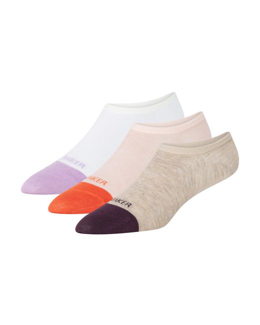 Ted Baker Pink 3 Pack Contrast Toe Liner Trainer Socks