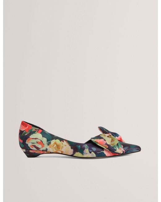 Ted Baker Brown Palouma Rose Print Pointed Toe Kitten Heels