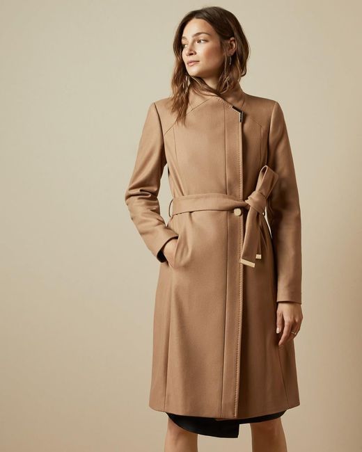 ted baker camel wrap coat