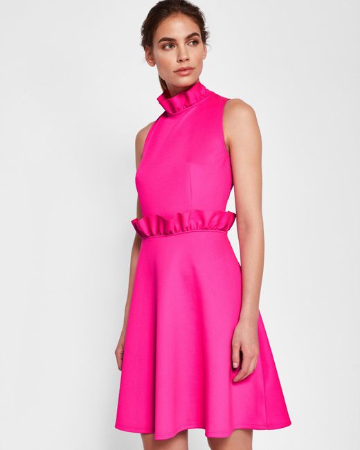 waist ruffle dress
