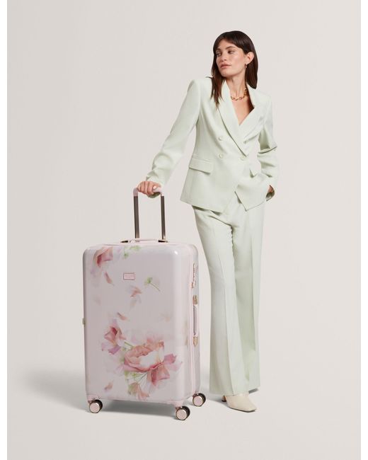 Ted Baker Natural Mb-Pnkl Magnolia Floral 4-Wheel Hard Shell Suitcase