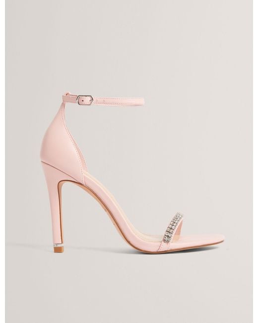 Ted Baker Natural Laiilah Crystal Strap Stiletto Heel Sandals
