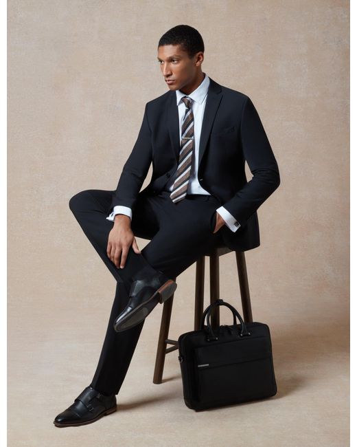 Ted Baker Black Saphost Performance Stretch Slim Fit Suit Trousers for men