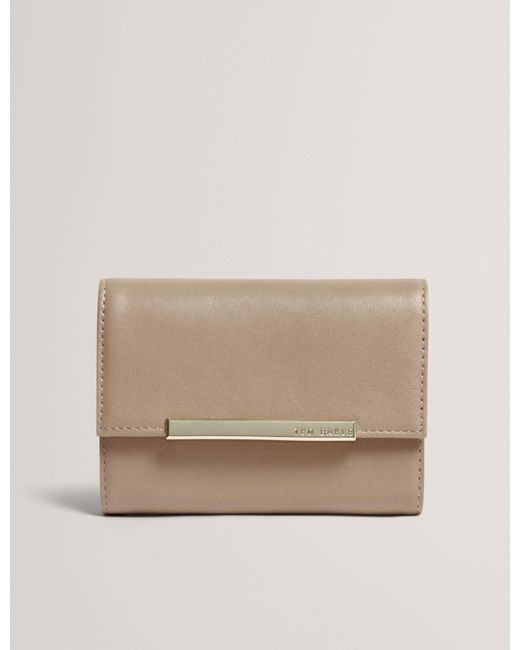 Ted Baker Natural Rylah Bar Detail Small Bifold Leather Purse