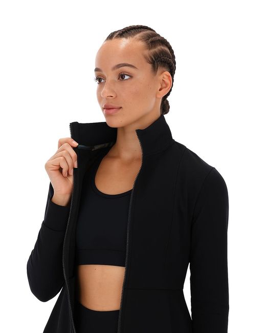 Ted Baker Black Donna Peplum Shape Zip-Up Active Jacket