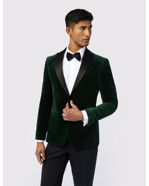 Ted Baker Black Tighej Velvet Slim Fit Evening Jacket for men