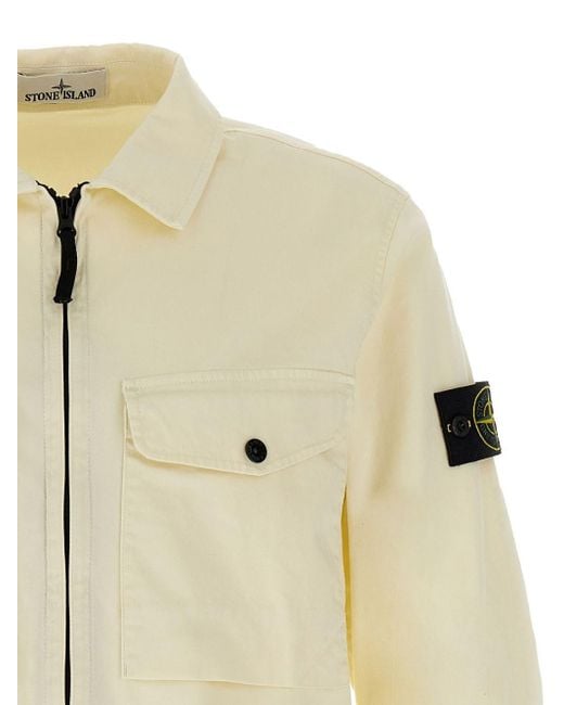 Giacca Camicia di Stone Island in Natural da Uomo