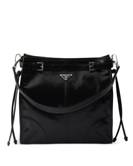 Prada Black Leather Crossbody Bag for men