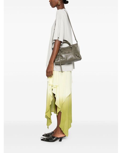 Balenciaga Green City Small Leather Handbag