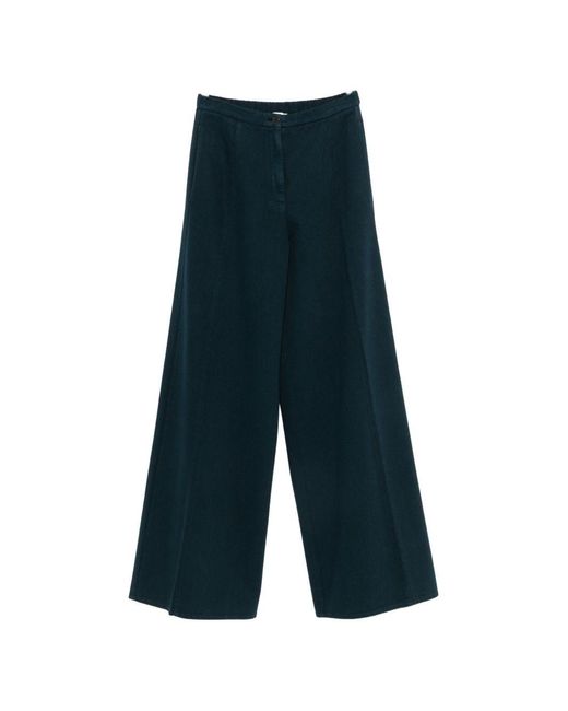 Forte_forte Blue Cotton Wide-Leg Trousers