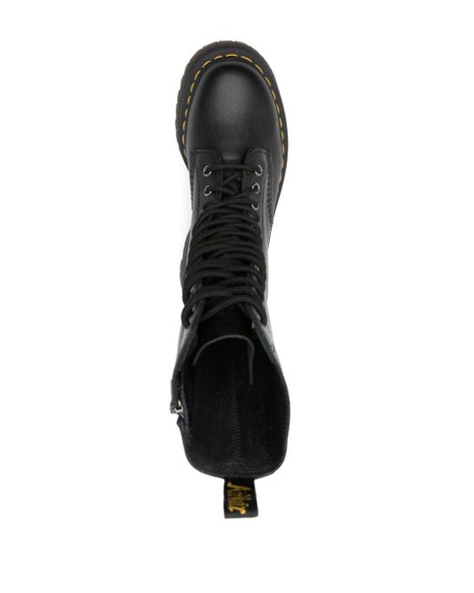 Dr. Martens Black 1b99 Pisa Leather Mid Calf Lace Up Boots