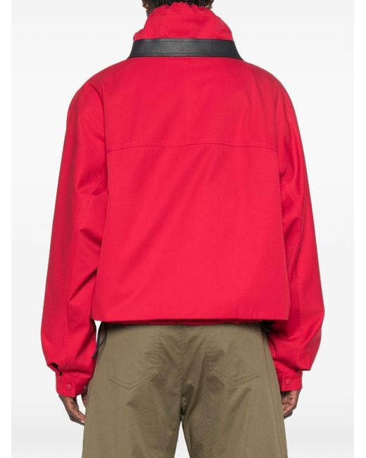 Loewe Red Cotton And Silk Blouson Jacket