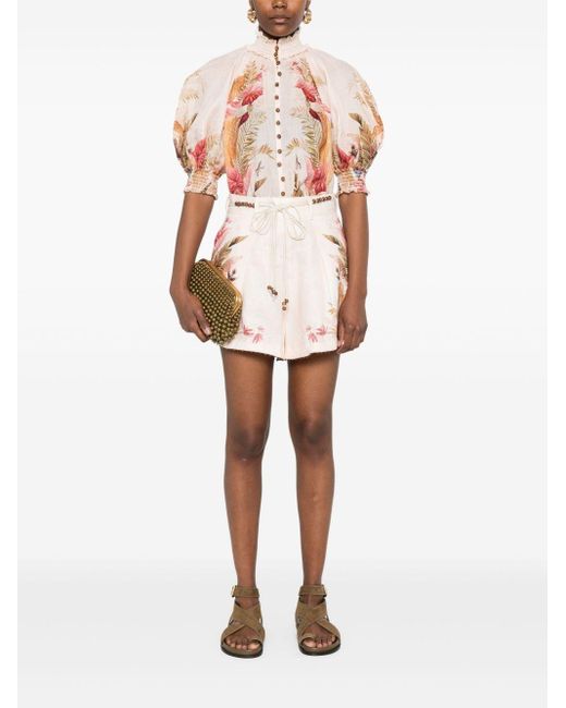 Zimmermann Pink Ascension Printed Blouse