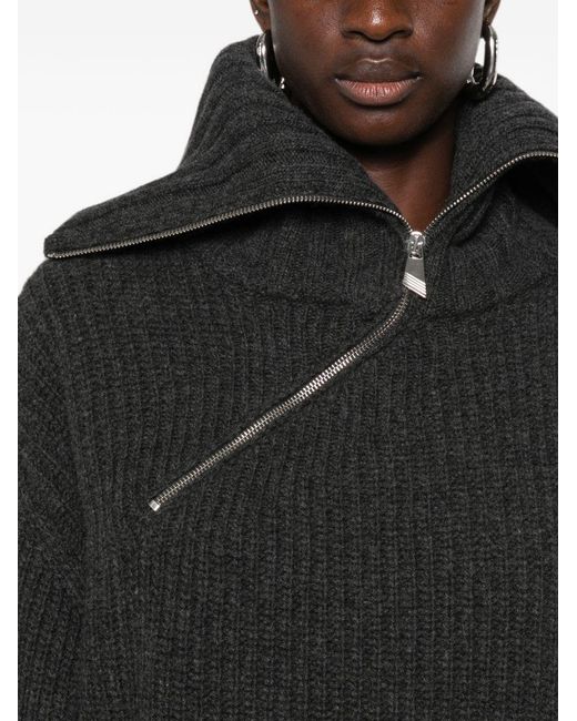 The Attico Black Wool And Cashmere Sweater