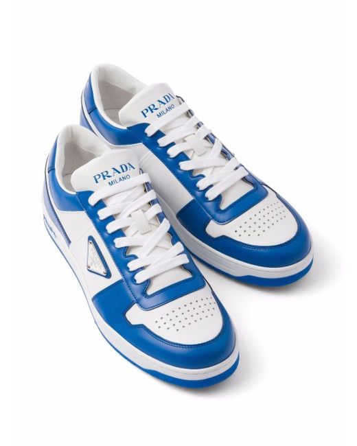 Sneakers Downtown in pelle di Prada in Blue da Uomo