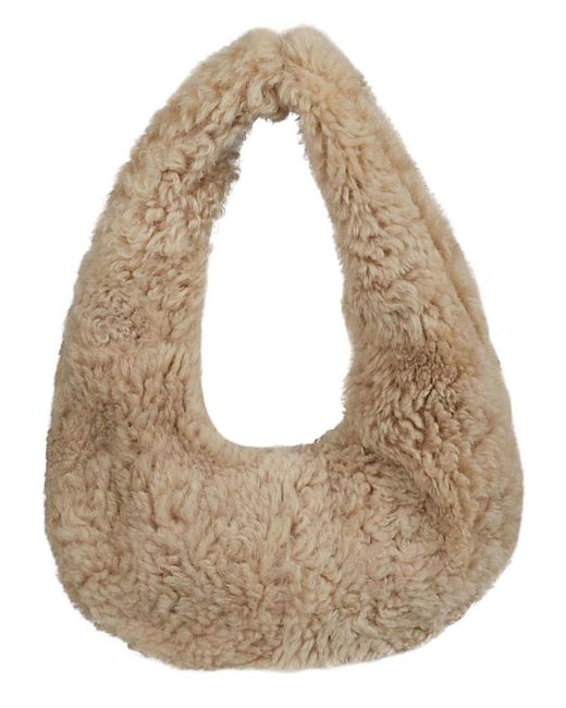 Anita Bilardi Natural Faux Fur Shoulder Bag