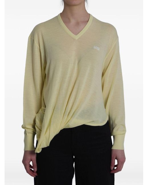 Loewe Natural Wool V-Necked Sweater