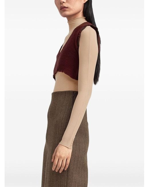 Maison Margiela Purple Cotton Cropped Top